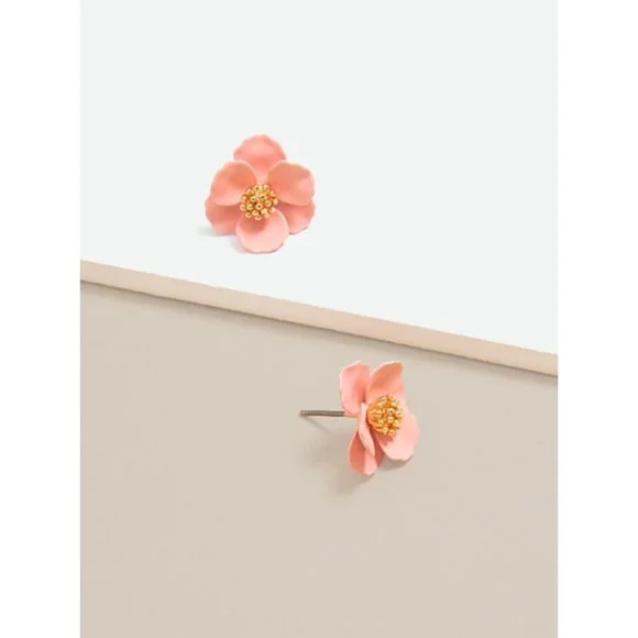 Mini Hand Painted Floral Stud Earring • Choice of Color! - Picture 3 of 9